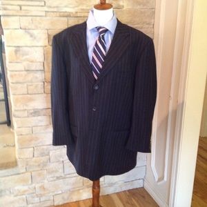 Men's Navy Pinstripe Suit